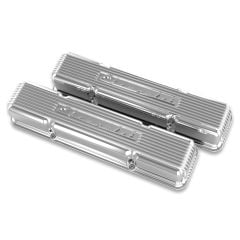 Holley Vintage Series GM Style Finned Polished Valve Covers Small Block Chevy
