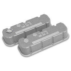 Holley Tall Valve Covers M/T Logo Natural Cast Finish Chevrolet Big Block