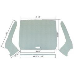 Headliner Gray Non-Perforated Kit Without Wrap Around Glass F-100 1957-1960