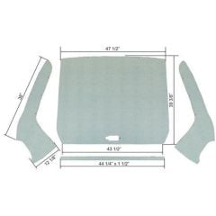 Headliner Gray Perforated Kit Without Wrap Around Glass F-100 1957-1960