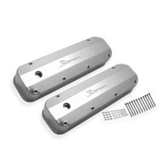 Holley SNIPER FABRICATED ALUMINUM VALVE COVER - FORD BIG BLOCK - SILVER FINISH