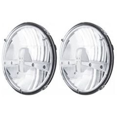 LED Headlight 7" Dual Function 5-LED With Chrome Heat Sink Pair Chevrolet C10 1962-1980