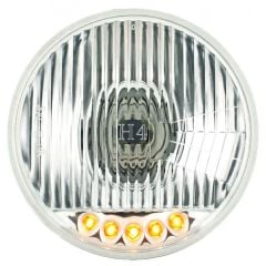 Crystal Halogen Headlight 5-3/4" With H4 Bulb And Aux LED Chevrolet C10 1960-1961