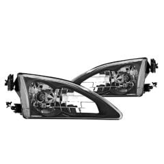 Headlight Black/Clear Pair Cobra Mustang 1994-1998