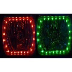 Redline Lumtronix Headlight Halogen LED Halo Multi-Color Pair Mustang 1979-1986
