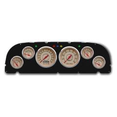 New Vintage USA Woodward Gauge Kit Black/Beige W/ Electronic MPH Speedo Chevrolet C10 1960-1963
