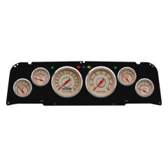 New Vintage USA Woodward Gauge Kit Black/Beige W/ Electronic MPH Speedo Chevrolet C10 1964-1966