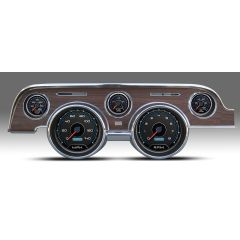 New Vintage USA Instrument Bezel Kit Woodgrain With Blue CFR Series Gauges/ Electric Speedometer Mustang 1967-1968
