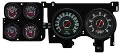 New Vintage USA Woodward Gauge Kit Black W/ Electronic MPH Speedo Chevrolet C10 1973-1987