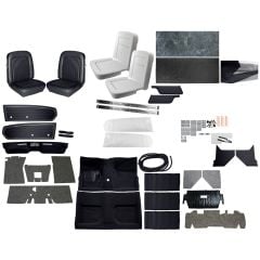 Premium Standard Interior Kit with TMI Standard Upholstery with Cut Pile Carpet Black Fastback 1968 Mustang