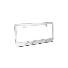 License Plate Frame Metal 3D Chrome With Mustang Emblem