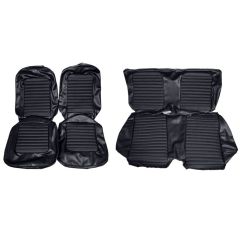 Distinctive Industries Full Upholstery Set Standard Black Leather 1966 Mustang