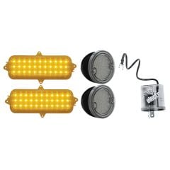 LED Exterior Light Upgrade Kit With Black Taillight Housings And Clear Lenses For Stepside Bed Chevrolet C10 1960-1966