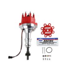 MSD Distributor With Steel Gear Billet Aluminum With Red Cap 260/289/302