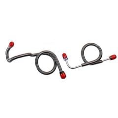 Classic Tube Brake Master Cylinder To Distribution Block Fluid Line Original Steel Pair For Power Disc 8/ Mustang 1972-1973