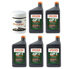 Driven Racing Oil Kit GP-1 Conventional Break-In 30 Grade Oil W/Ford Performance Oil Filter Ford Mustang 1965-1973