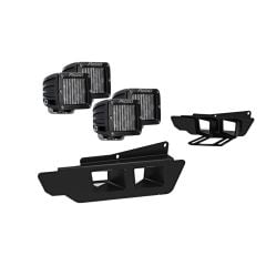 Fog Light Bezel And Mounting Kit With Rigid Industries D-Series SAE LED Fog Lights F-150 Raptor 2017-2020