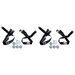 Scott Drake Seat Belt 54" Black Set With Mustang Logo And Hardware 1965-1973
