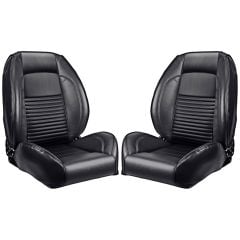 TMI Front Bucket Seat Sport II Pro-Series Low Back Standard Black Pair 1967 Mustang