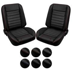 TMI Sport R Pro Low Back Bucket Seat Pair w/ Brackets Ford F-100 67-72 Black