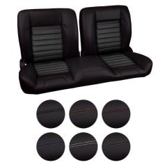 TMI Bench Seat Sport Pro-Series Split Back Black With Brackets F-100 1953-1956