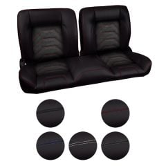 TMI Bench Seat Sport S Pro-Series Split Back Black With Brackets F-100 1967-1972