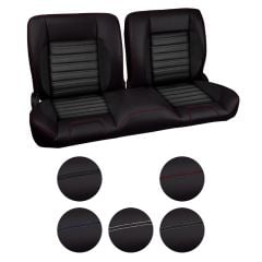 TMI Bench Seat Sport R Pro-Series Split Back Black With Brackets F-100 1973-1979