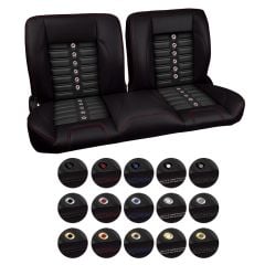 TMI Bench Seat Sport X Pro-Series Split Back Black With Brackets F-100 1973-1979