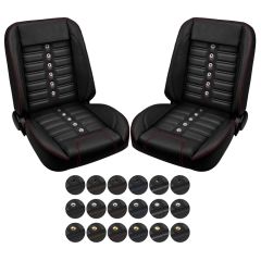 TMI Bucket Seat Sport X Pro-Series Low Back Black With Brackets Pair Chevrolet C10 1960-1972