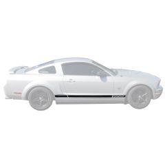 Graphic Express Side Stripe Decal Kit With Mustang Fender Logo Black 2005-2009