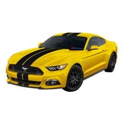Graphic Express Lemans Stripe 18-Piece 10" Kit No Wing Gloss Black Fastback Mustang 2015-2017