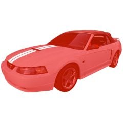 Graphic Express Stripe Kit LeMans Tapered White Without Raised Hood Scoop Mustang V6/GT Convertible 1999-2004