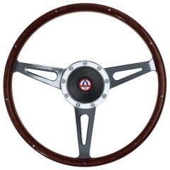 VSW 1965 GT350 Style 15" Woodgrain Steering Wheel Kit Mustang 65-66 w/ Adjustable Adapter/ Shelby Emblem