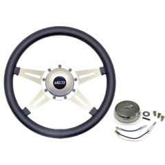 Steering Wheel Kit GT3 Retro Black Leather Wrapped 14" Chevrolet C10 1970-1973