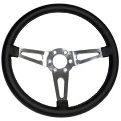 Scott Drake Steering Wheel Corso Feroce Shelby Style Leather and Aluminum 15" 6-Bolt Mustang 1965-1973