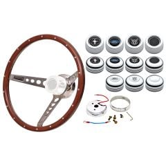 GT3 Retro Steering Wheel Kit Mustang 1964.5 Wood 15”