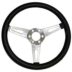 Scott Drake Steering Wheel Corso Feroce Shelby GT350 Black Leather And Aluminum 14" 6-Bolt 1965-1973