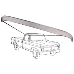 Side Window Shade Stainless Steel Polished Pair F-100 1961-1966