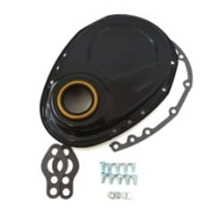 CJ Classic Trucks Timing Chain Cover OEM Style Stamped Steel Black Chevy Small Block