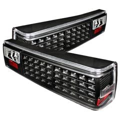 Taillight Assembly LED Black Pair Mustang 1987-1993