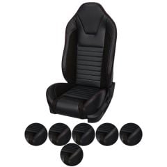 TMI Upholstery With Seat Foam Sport R Series Seat Vinyl Non-Airbag Hi-Back Black Mustang 2005-2007