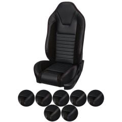 TMI Upholstery With Seat Foam Sport R Series Seat Vinyl Airbag Hi-Back Black Mustang 2005-2010