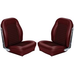TMI Upholstery Full Set Red Standard Sport Seat Coupe Mustang 1966