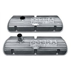 Valve Cover Cast Aluminum With Polished Fins "Cobra Powered By Ford" Pair 289/ 302/ 351W