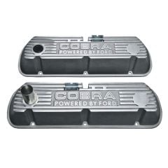 Valve Covers Polished Fins Powered By Ford Cobra Tall Cast Aluminum Mustang 289/ 302/ 351W 1965-1985