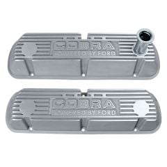 Valve Covers With Highlighted Fins Cobra Powered By Ford Cast Aluminum Pair Mustang 289/ 302/ 351W