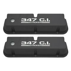 CJ Classics Valve Cover Cast Aluminum Black With 347 CI Stroker Logo Pair 260 / 289 / 302 / 351W