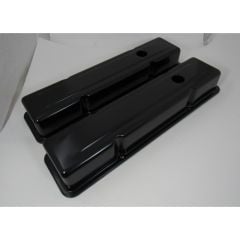 Valve Cover Steel Short With Perimeter Bolts Black Pair Chevy Small Block 1960-1987