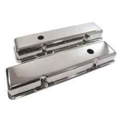 Valve Cover Aluminum Short Polished Pair Small Block Chevy 1960-1986