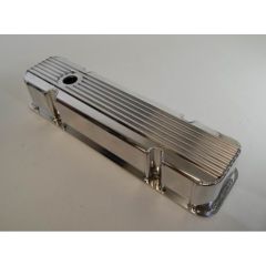 Valve Cover Fabricated Aluminum Finned Polished Tall Pair Small Block Chevy 1960-1986